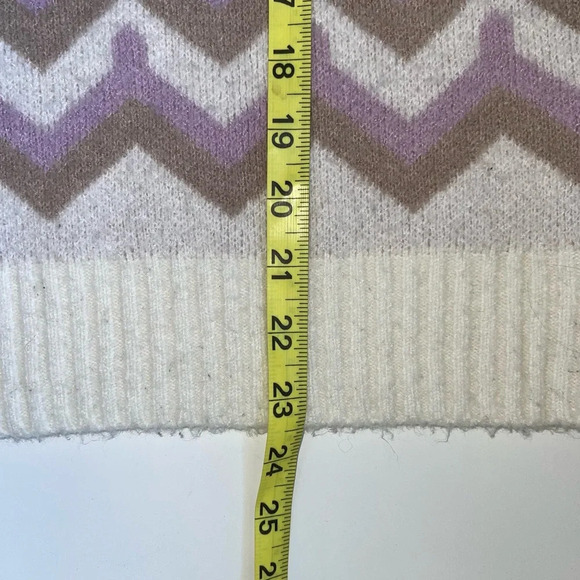 J. Crew Tan & White Wool Blend Fair Isle Knit Pullover Sweater Large Women’s - Picture 7 of 11